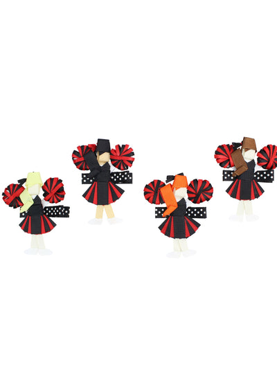 Collegiate Cheerleaders Bow - Red/Black
