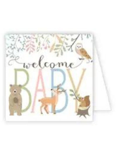 Welcome Baby Forest Animals Enclosure Card