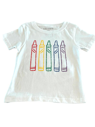 T-Shirt - White w/Crayons S/S