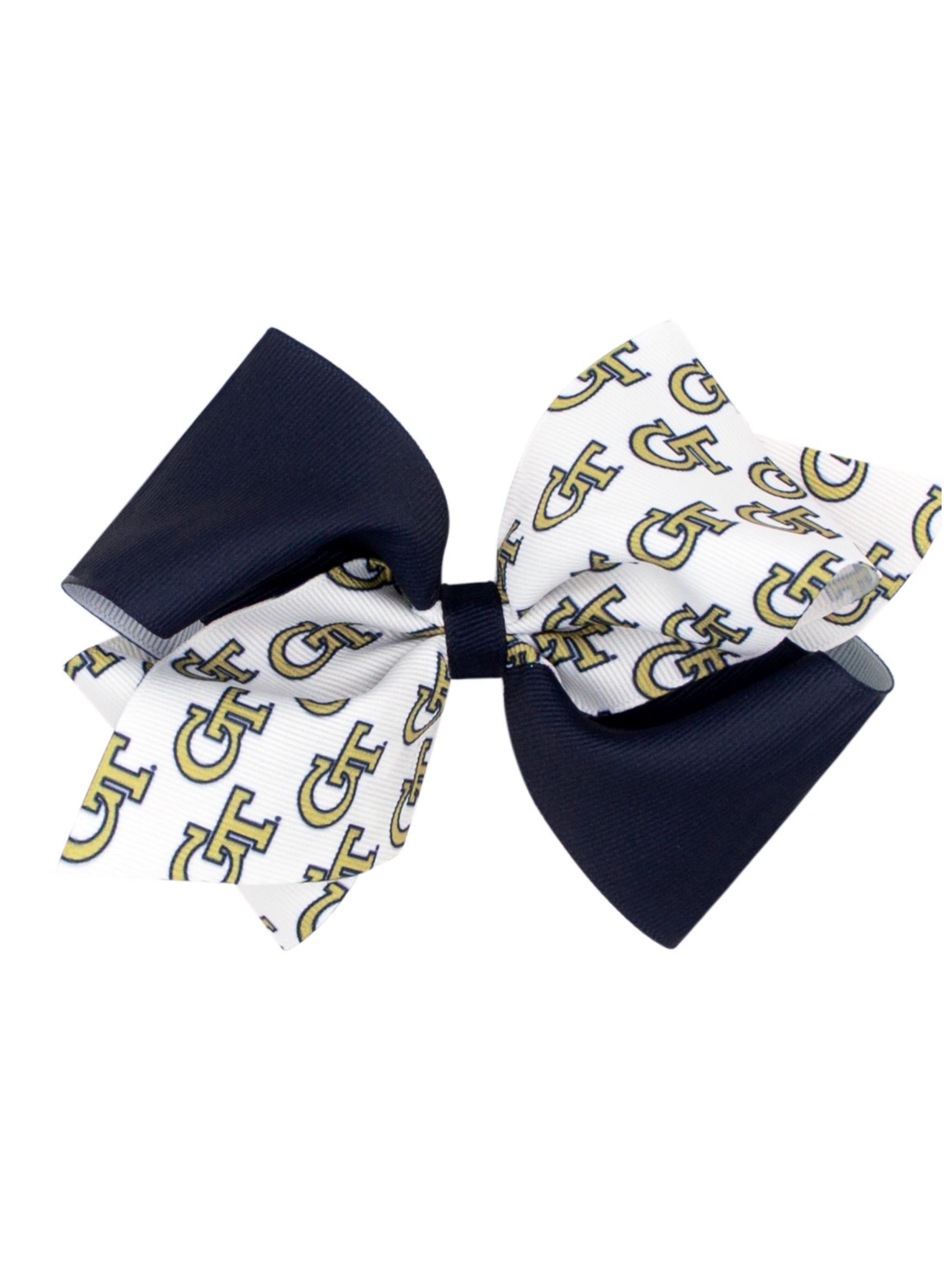 College Color Block and Print Bow