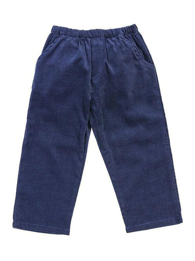 Navy Elastic Waist Cord Pants