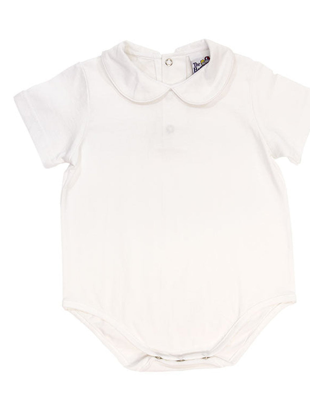 Boys White Knit S/S Piped Shirt/Onesie