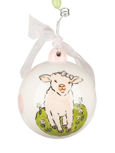 Lamb Baby Girl 1st Ornament