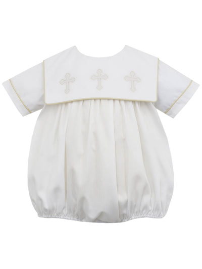 Cross Embroidered Boy Bubble