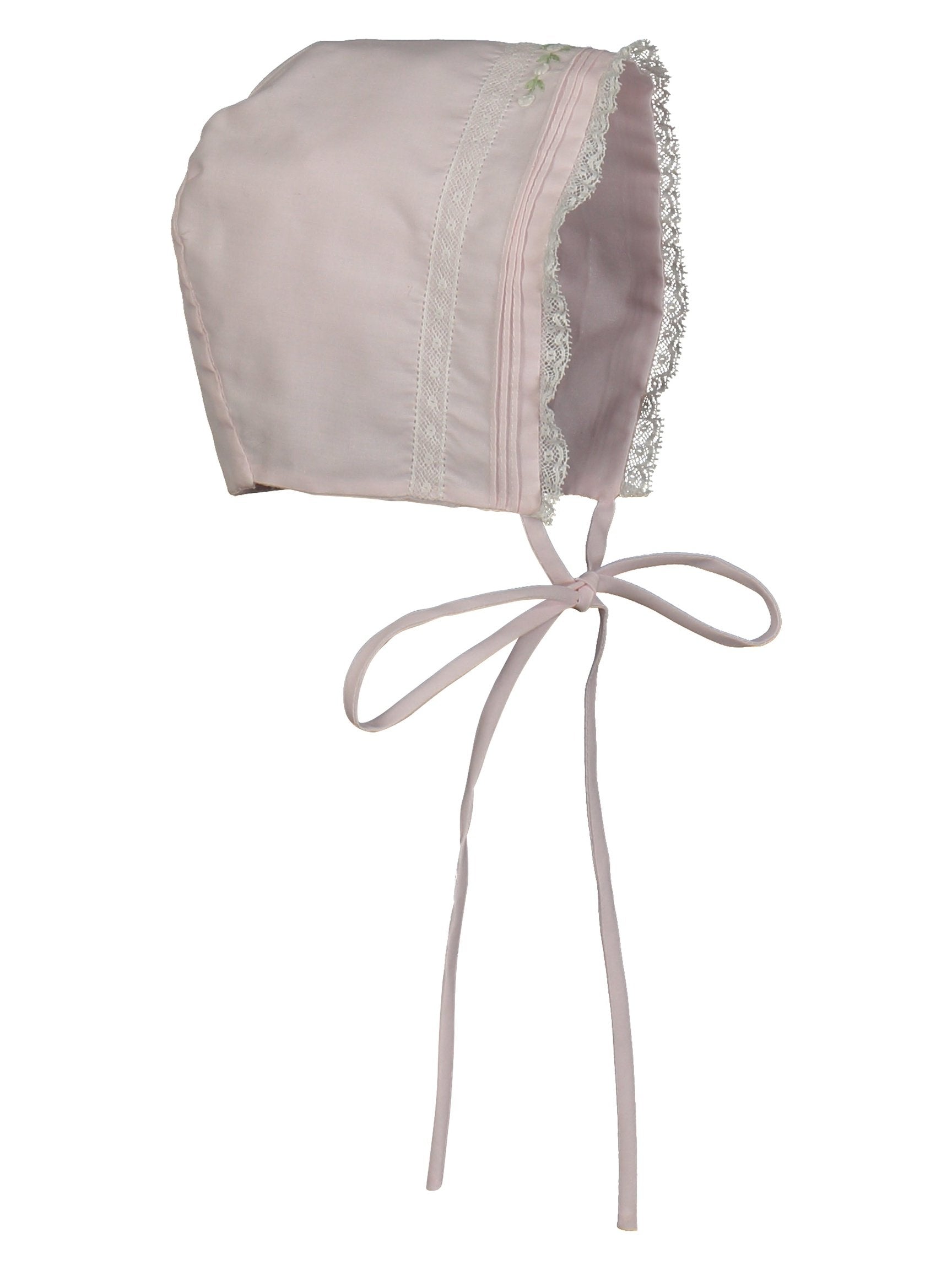 Floral Buillion & Lace Bonnet - Posh Tots Children's Boutique