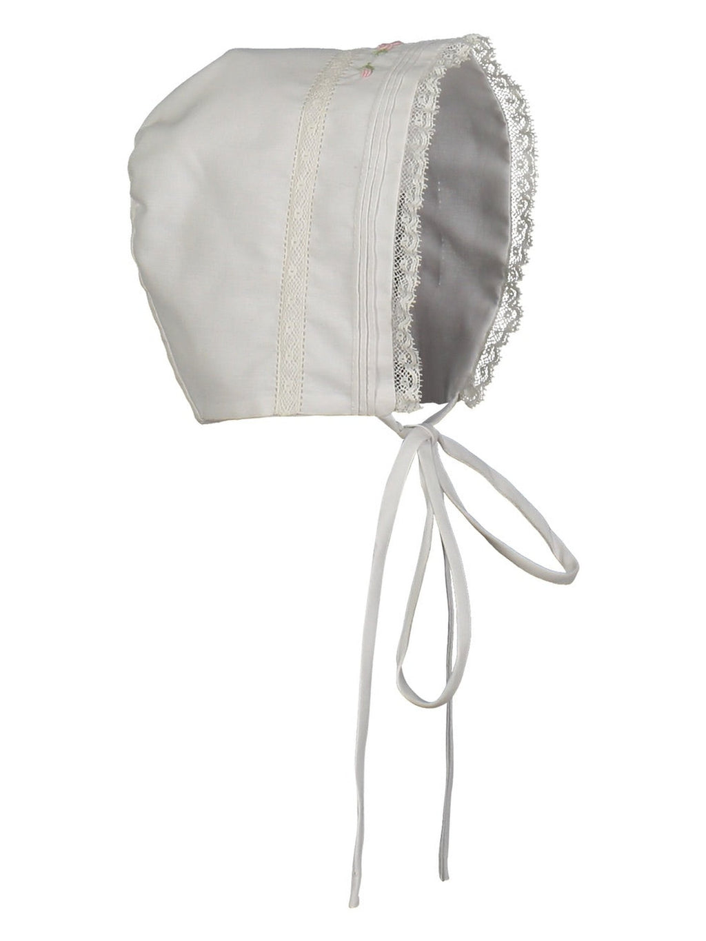 Floral Buillion & Lace Bonnet - Posh Tots Children's Boutique