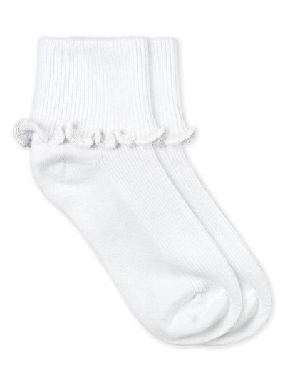 Seamless Ripple Edge 2 Pk Sock - White