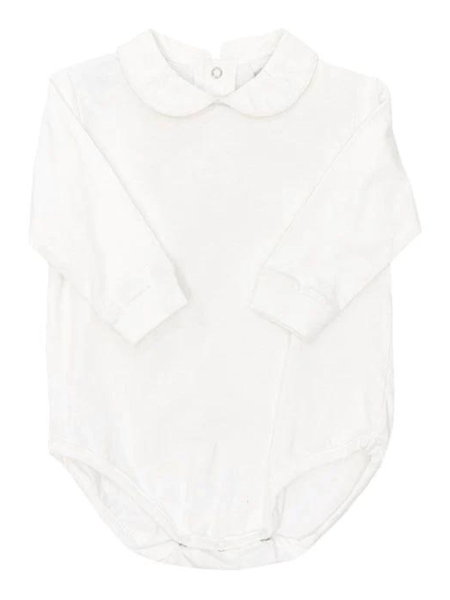 Boys White Knit L/S Onesie Shirt