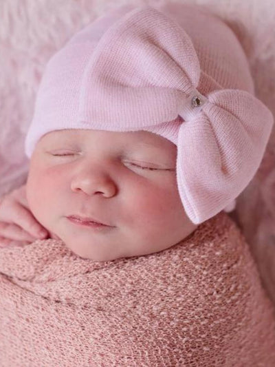 Polly Pink Bow Newborn Hat