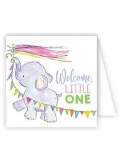 Welcome Little One Elephant Enclosure Card