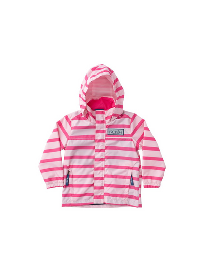 Reflective Rain Jacket - Pink Lady Stripe