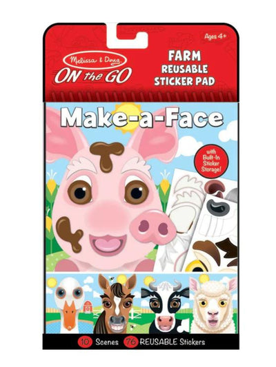 Make a Face - Farm Reusable Sticker Pad