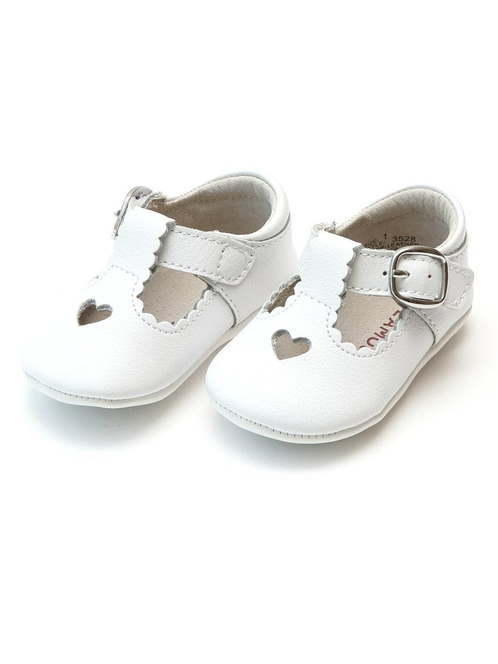 Rosalie Heart Crib Shoe, White