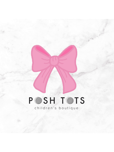 Posh Tots Pink Bow Sticker