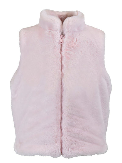 Pink Faux Fur Zip Up Vest