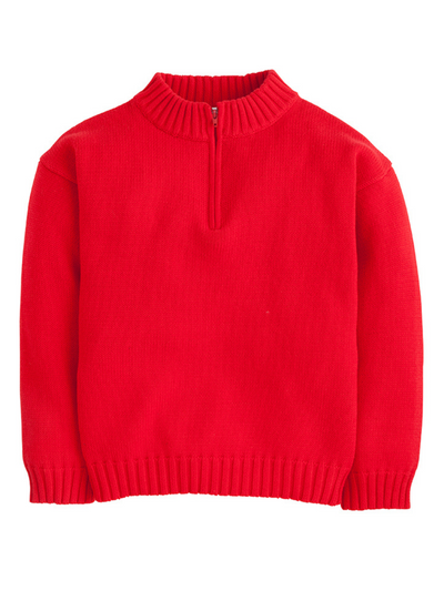 Quarter Zip Sweater - Red