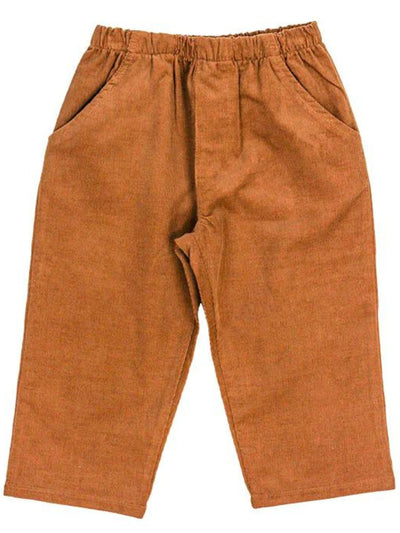 Chocolate Brown Corduroy Elastic Pants