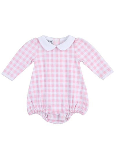 Baby Checks Spring Collared L/S Bubble - Pink