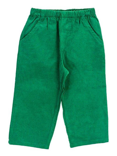 Kelly Green Corduroy Elastic Waist Pants