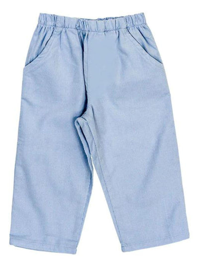 Light Blue Corduroy Elastic Waist Pants