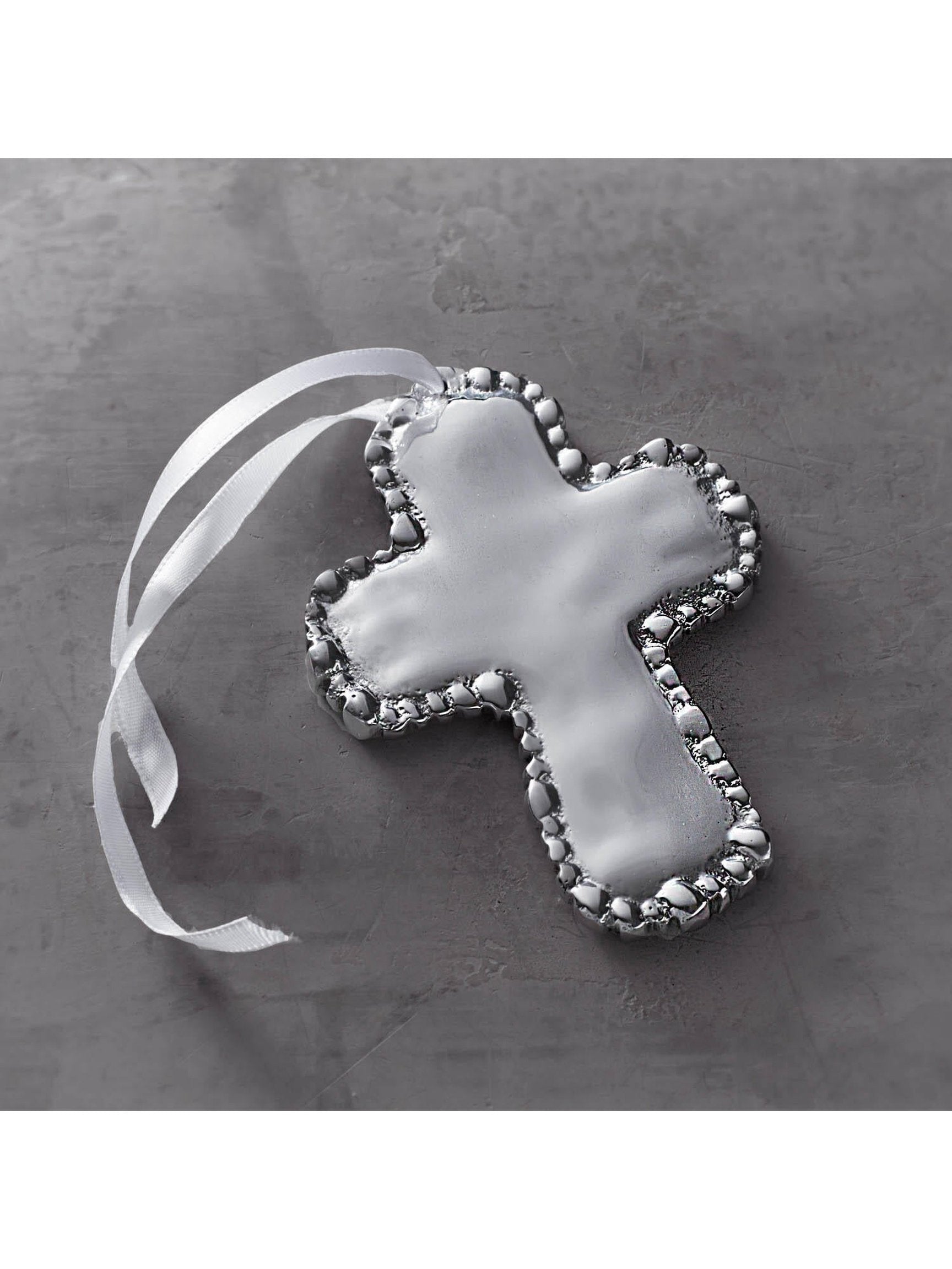 BABY Organic Pearl Cross Ornament - Posh Tots Children's Boutique