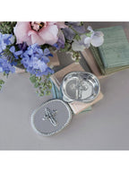 Peek-A-Boo Cross Oval Keepsake Box