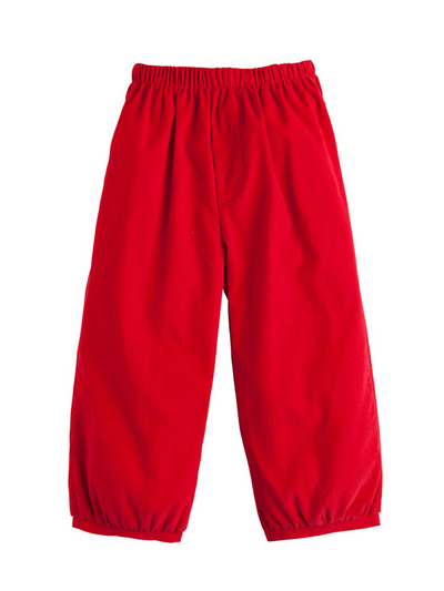 Banded Pull On Pant - Red Corduroy