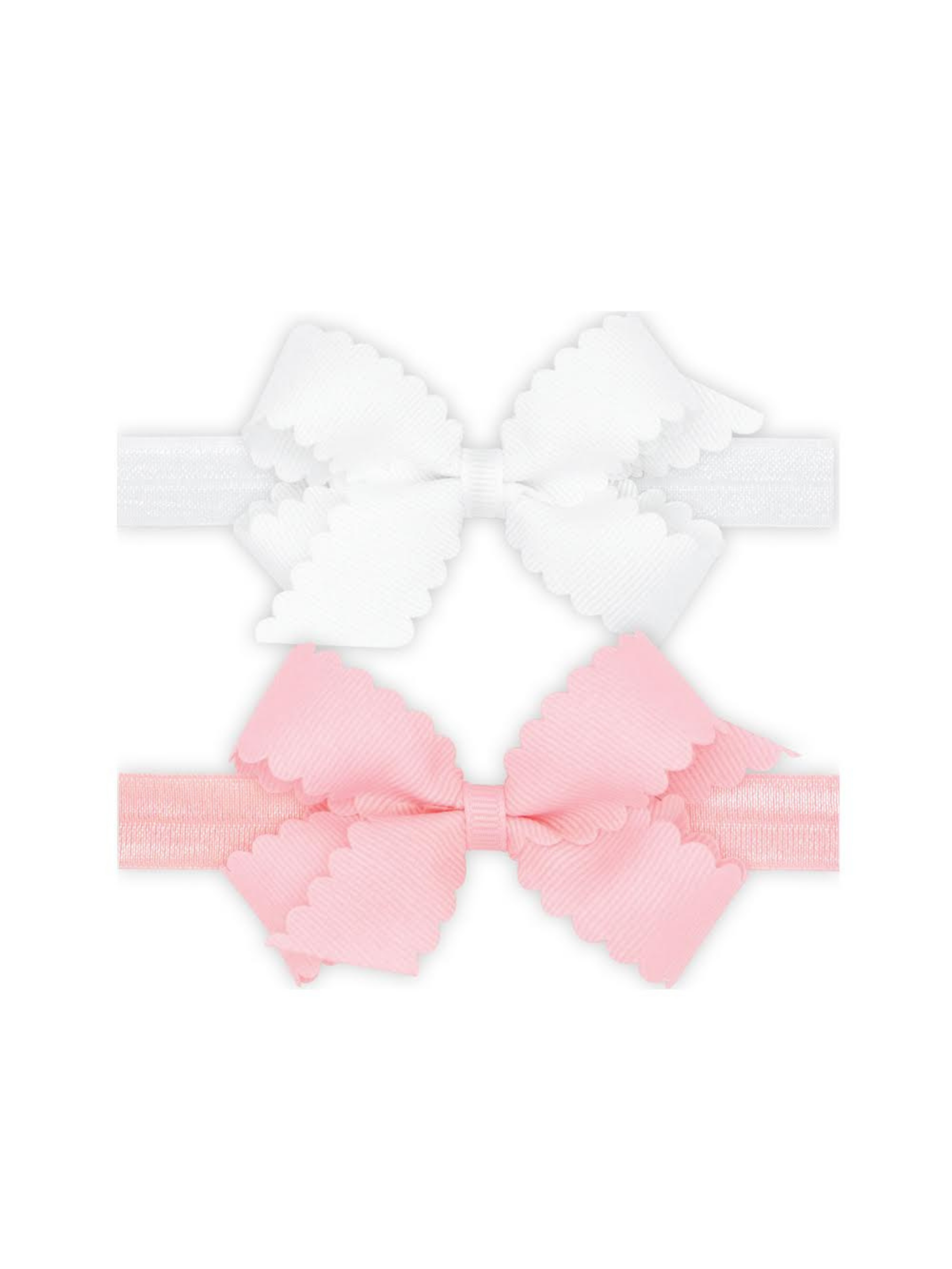Two Mini Scallop Bows with Bands