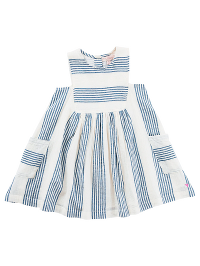 *Courtina Dress - Navy Stripe