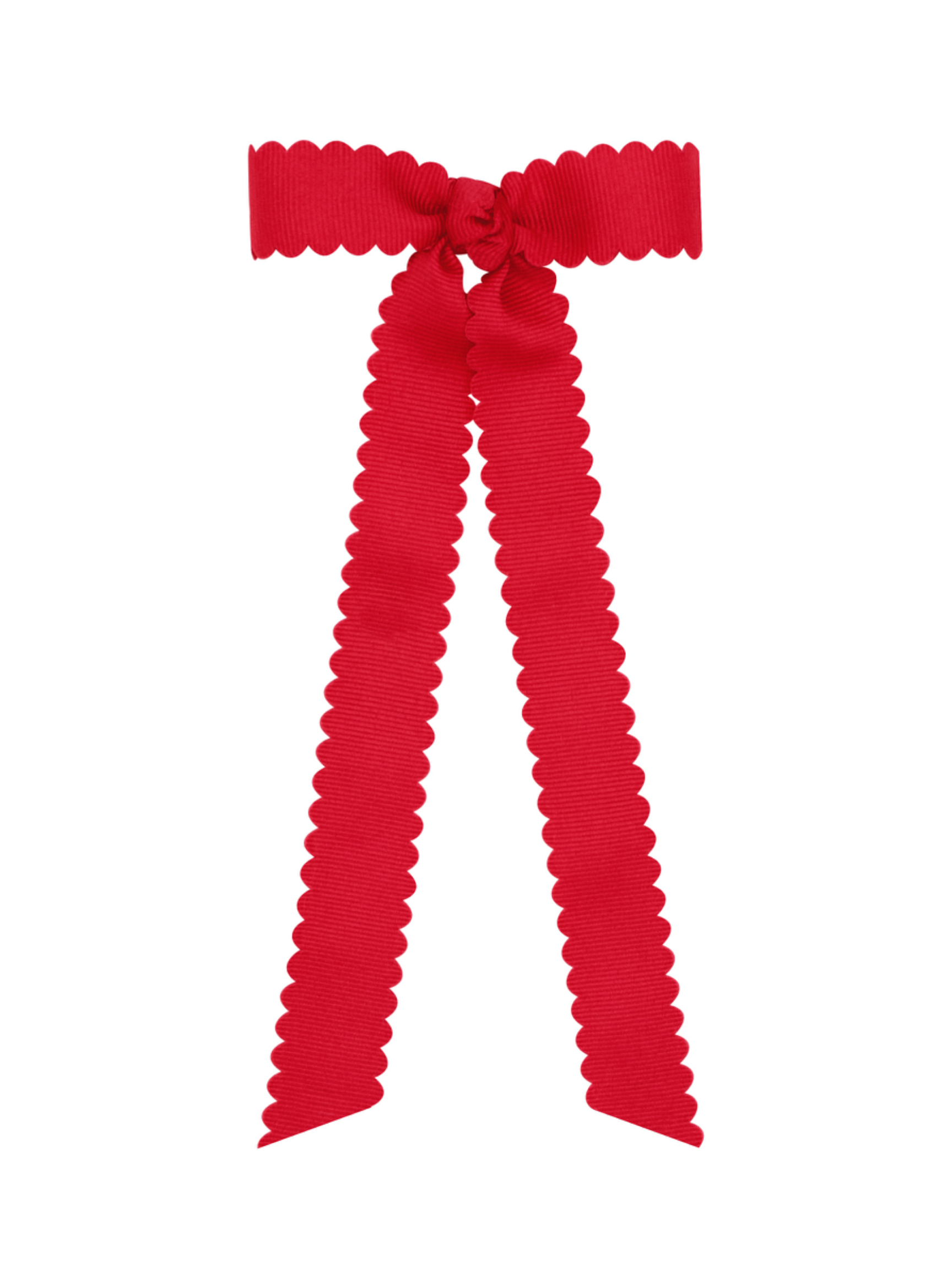 Mini Scalloped Edge Bow with Streamer Tails