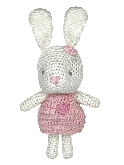 Bunny Bamboo Crochet Rattle - Pink