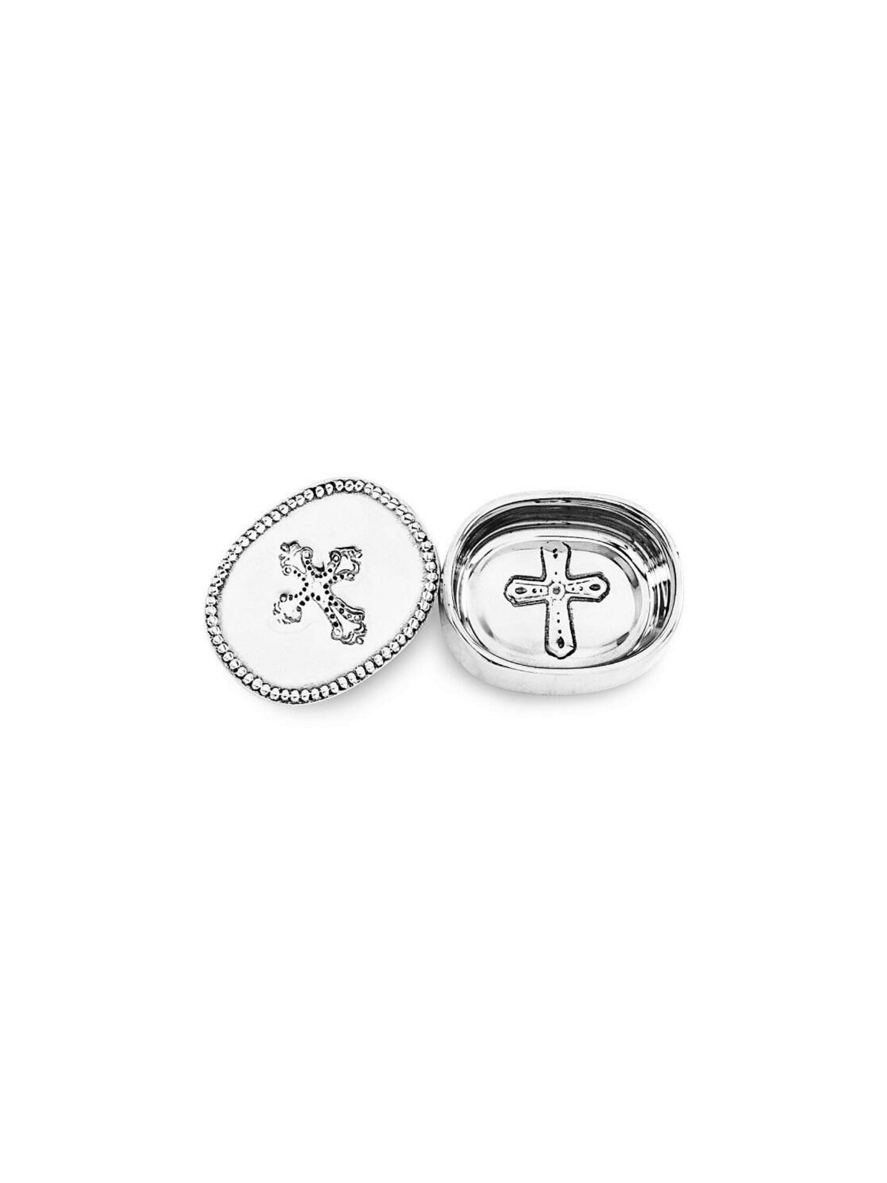 Peek-A-Boo Cross Oval Keepsake Box