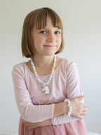 White Unicorn Necklace & Bracelet Set