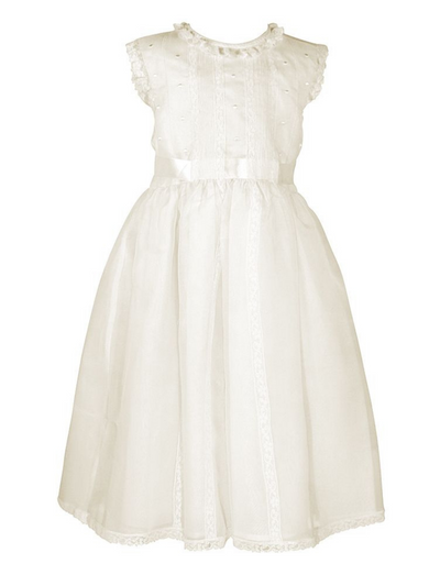 Ivory Silk Organza Special Occasion Dress
