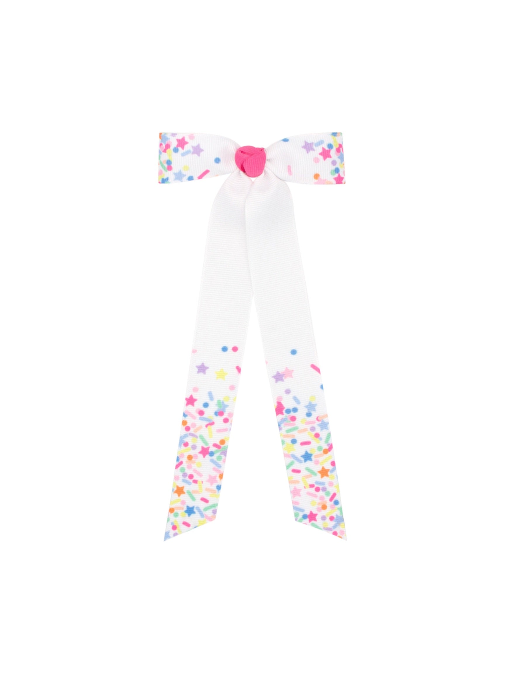 Confetti Print Streamer Bow