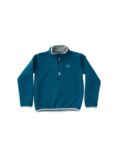 Quilted Zip Pullover - Blue Tincture