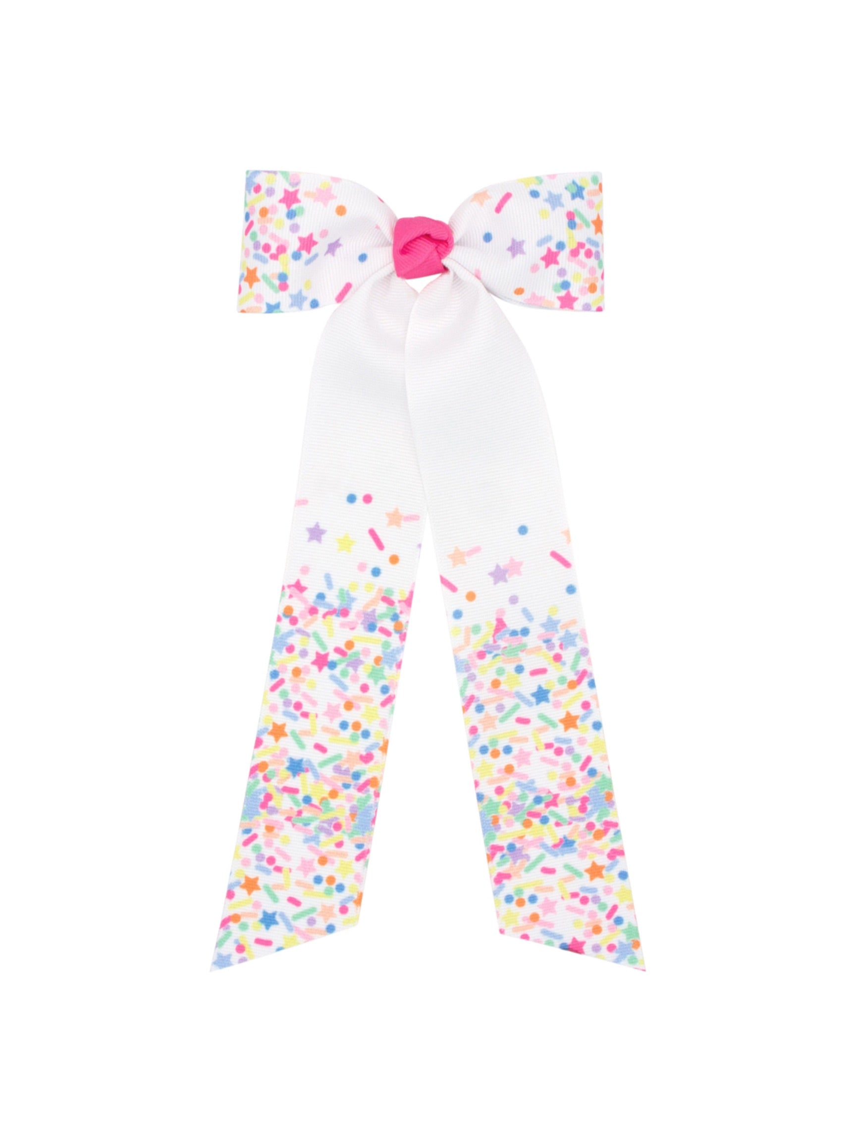Confetti Print Streamer Bow