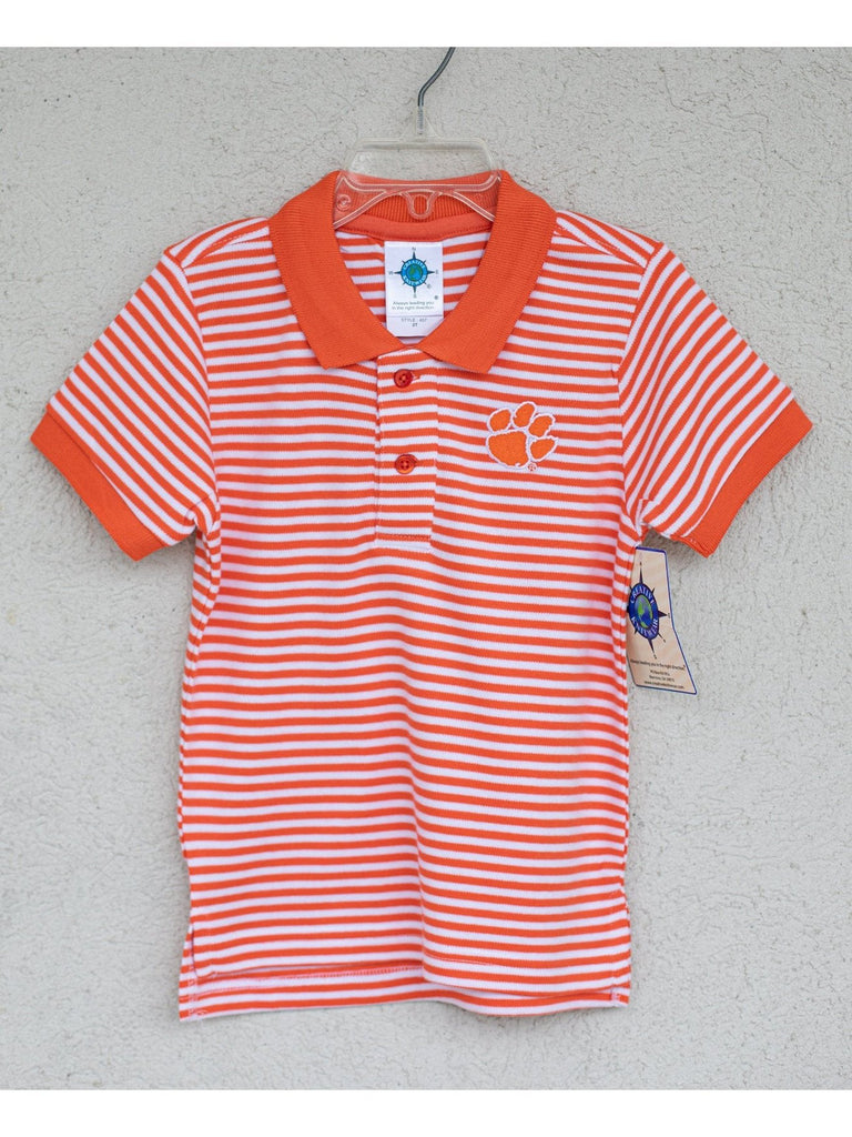 Clemson striped outlet polo