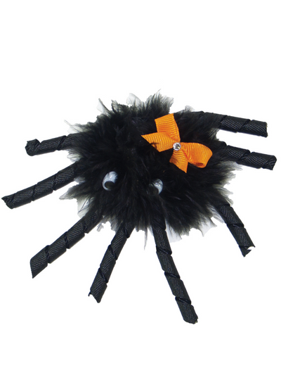 Fuzzy Spider with Bow Hair Clip