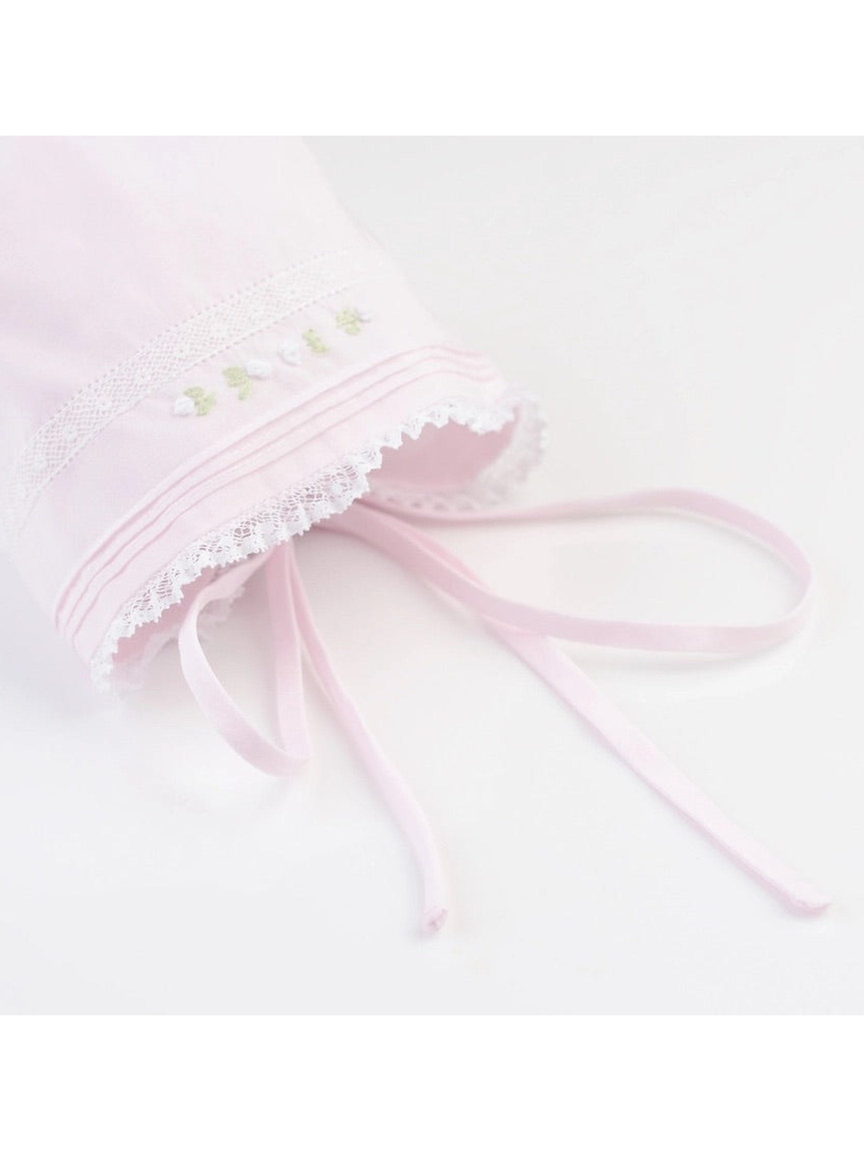 Floral Buillion & Lace Bonnet - Posh Tots Children's Boutique