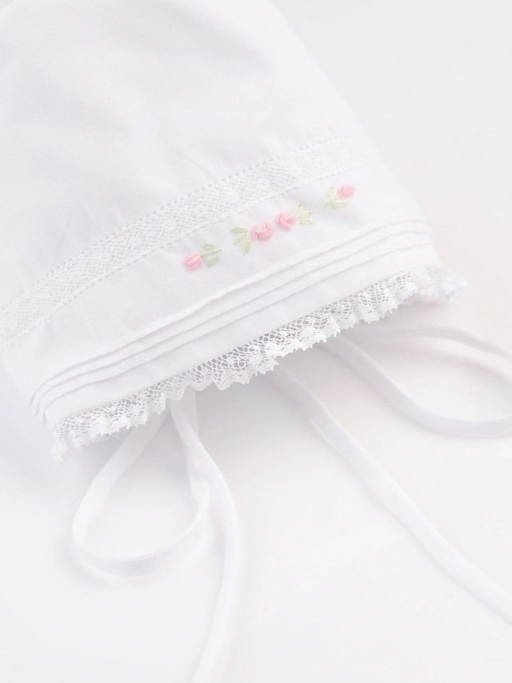 Floral Buillion & Lace Bonnet - Posh Tots Children's Boutique