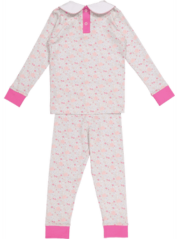 Sal & Pimenta Girls Quilted Jacket Coat - Floral Lining - Bright Pink