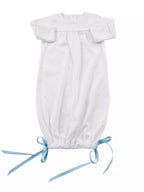 Grayson Knit Gown - Pink or Blue Trim - Posh Tots Children's Boutique