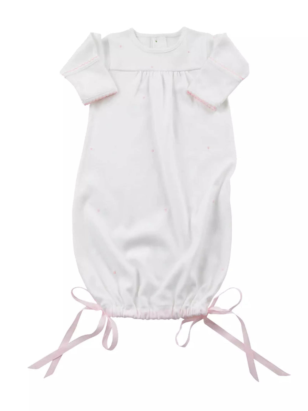 Grayson Knit Gown - Pink or Blue Trim - Posh Tots Children's Boutique