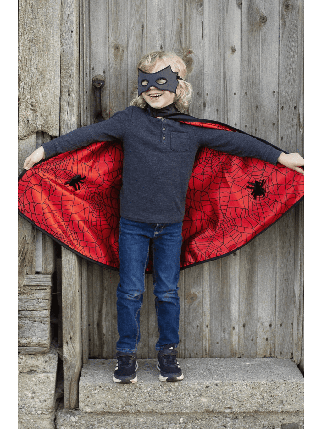 Reversible Spiderman and Batman Cape/Mask
