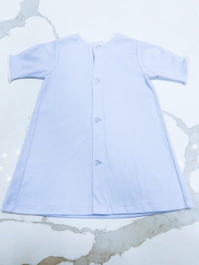 Light Blue Knit Daygown - Posh Tots Children's Boutique