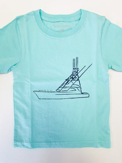 Sport Fishing Boat T-Shirt - Aqua