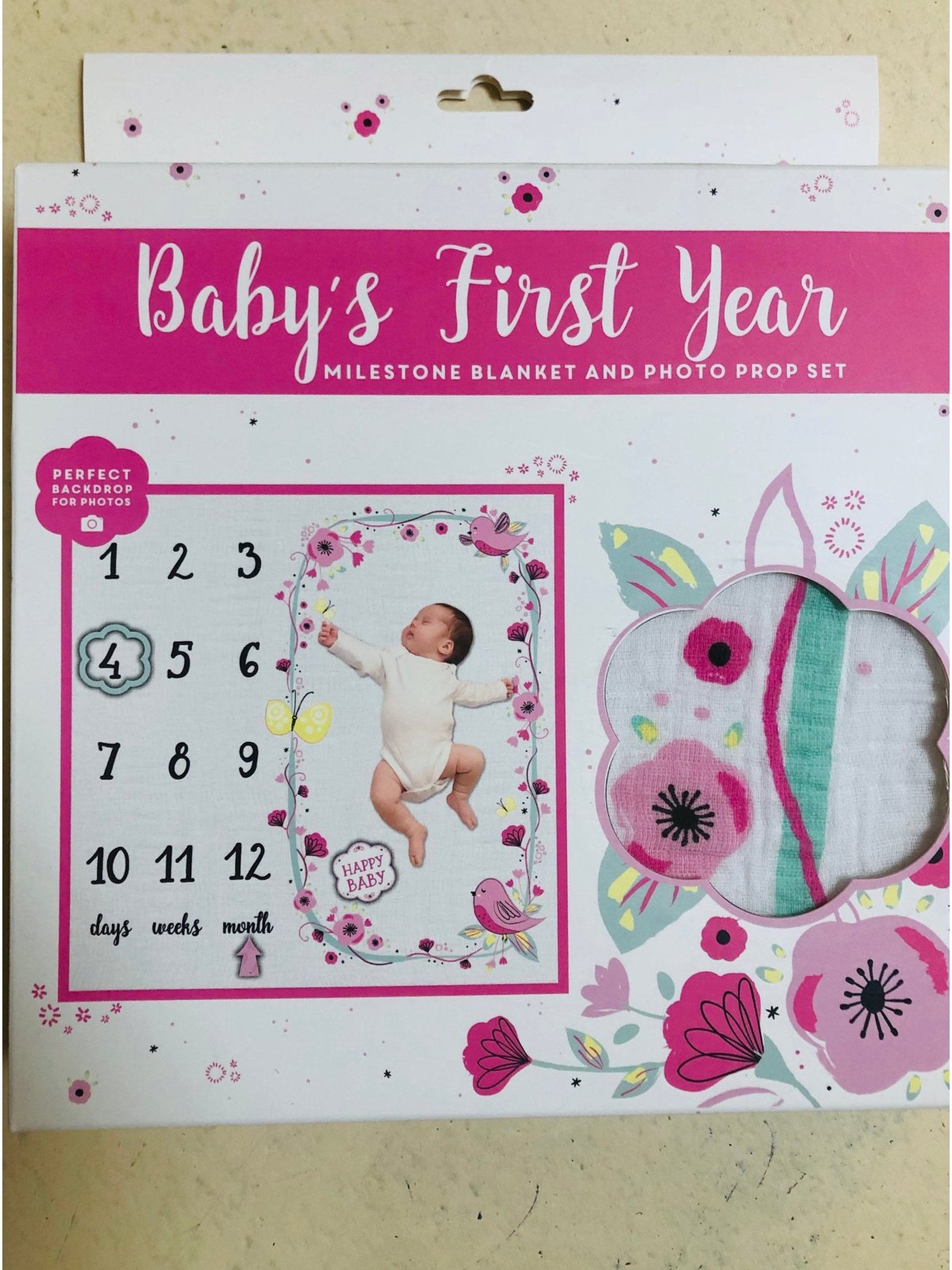 Baby's first best sale year milestone blanket