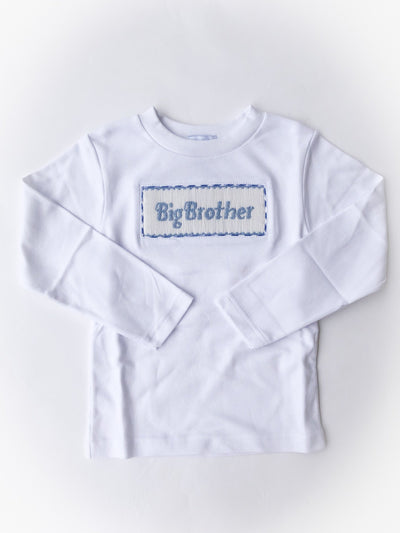 Big Brother Smocked Knit Shirt, White