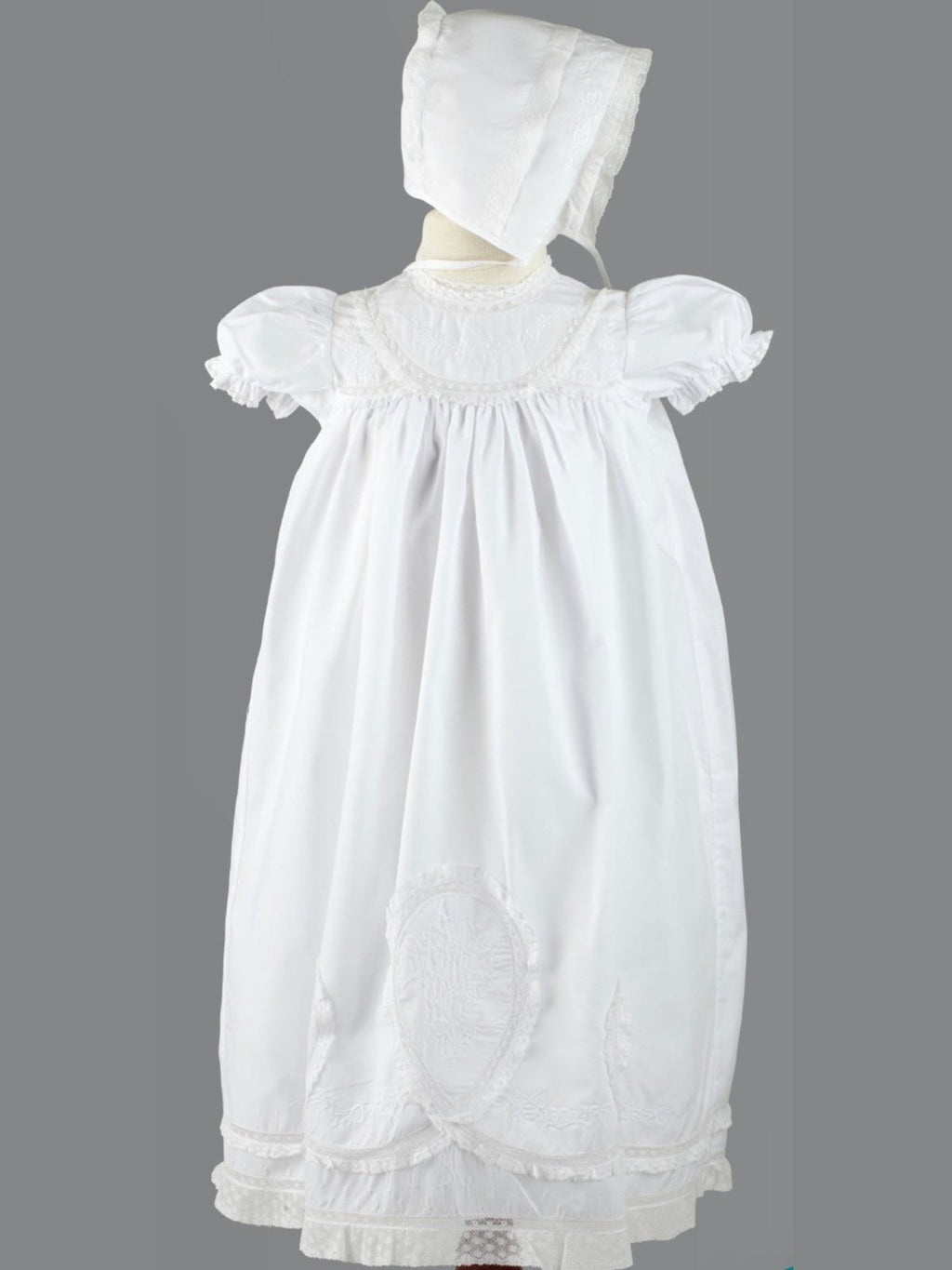 Lacy Yoke Christening Gown Set